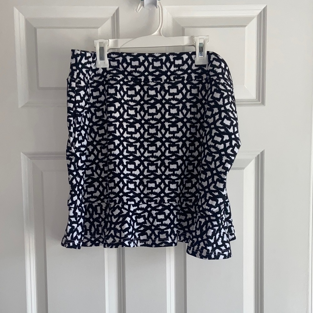 Aryeh Black and White Geometric Mini Skirt